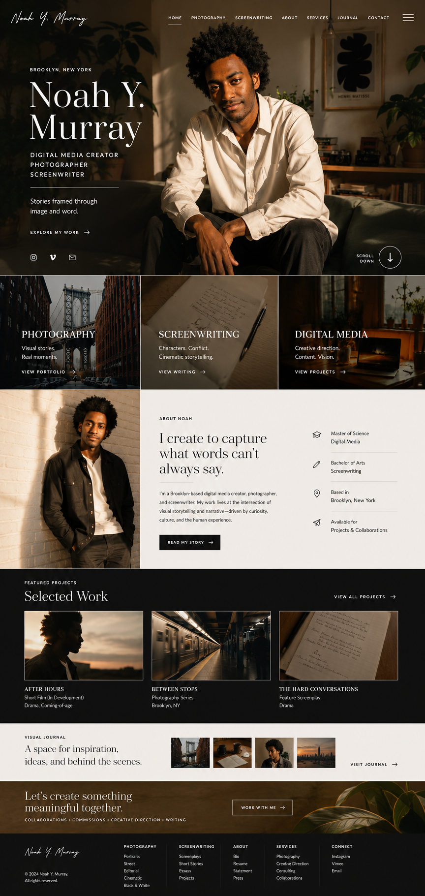 Noah Y. Murray portfolio homepage